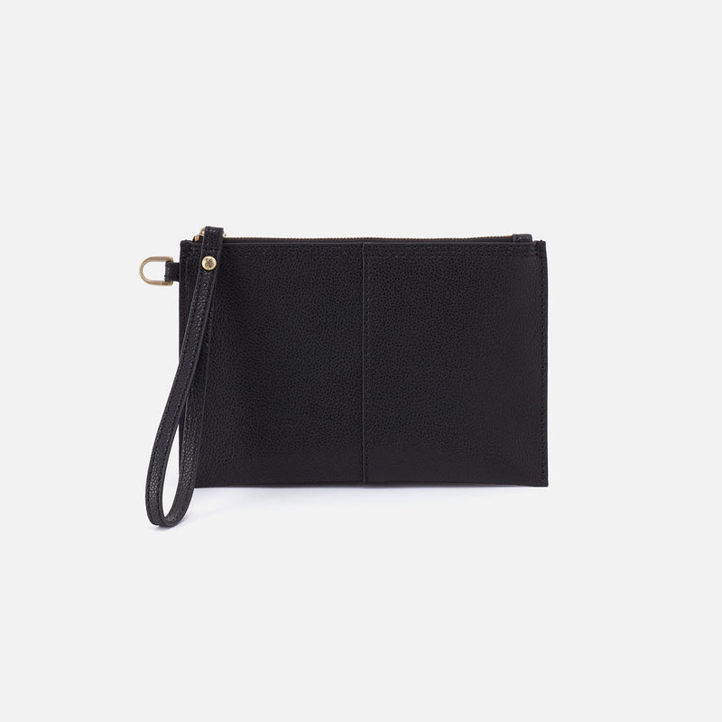 VIDA Small Pouch in Micro Pebbled Leather Black