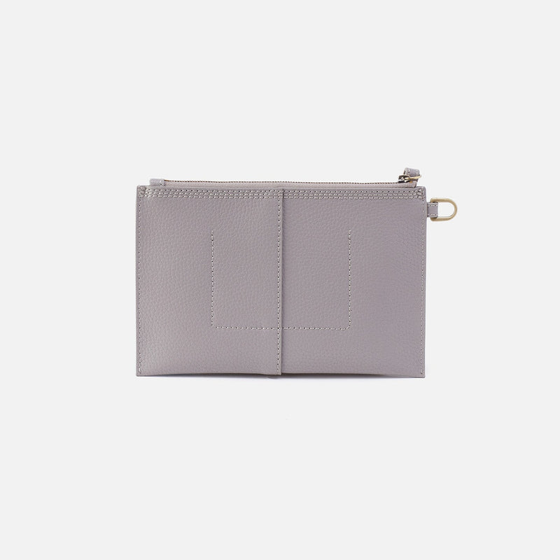 VIDA Small Pouch in Micro Pebbled Leather Morning Dove Grey