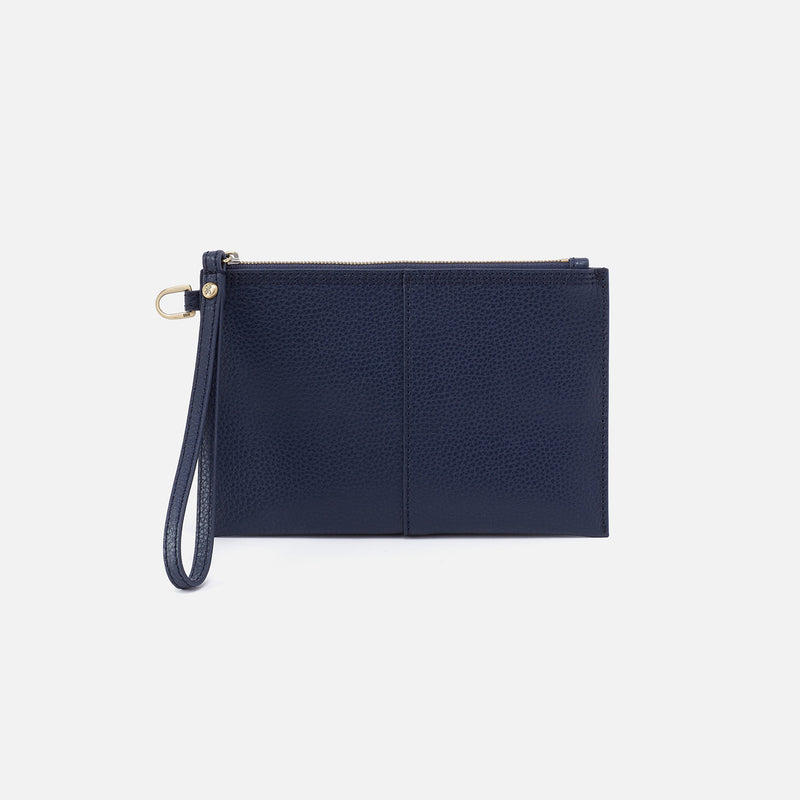 VIDA Small Pouch in Micro Pebbled Leather Mood Indigo