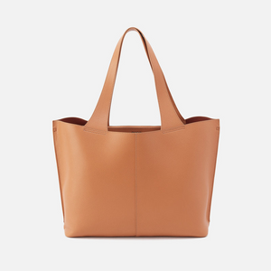 VIDA Tote in Micro Pebbled Leather Biscuit