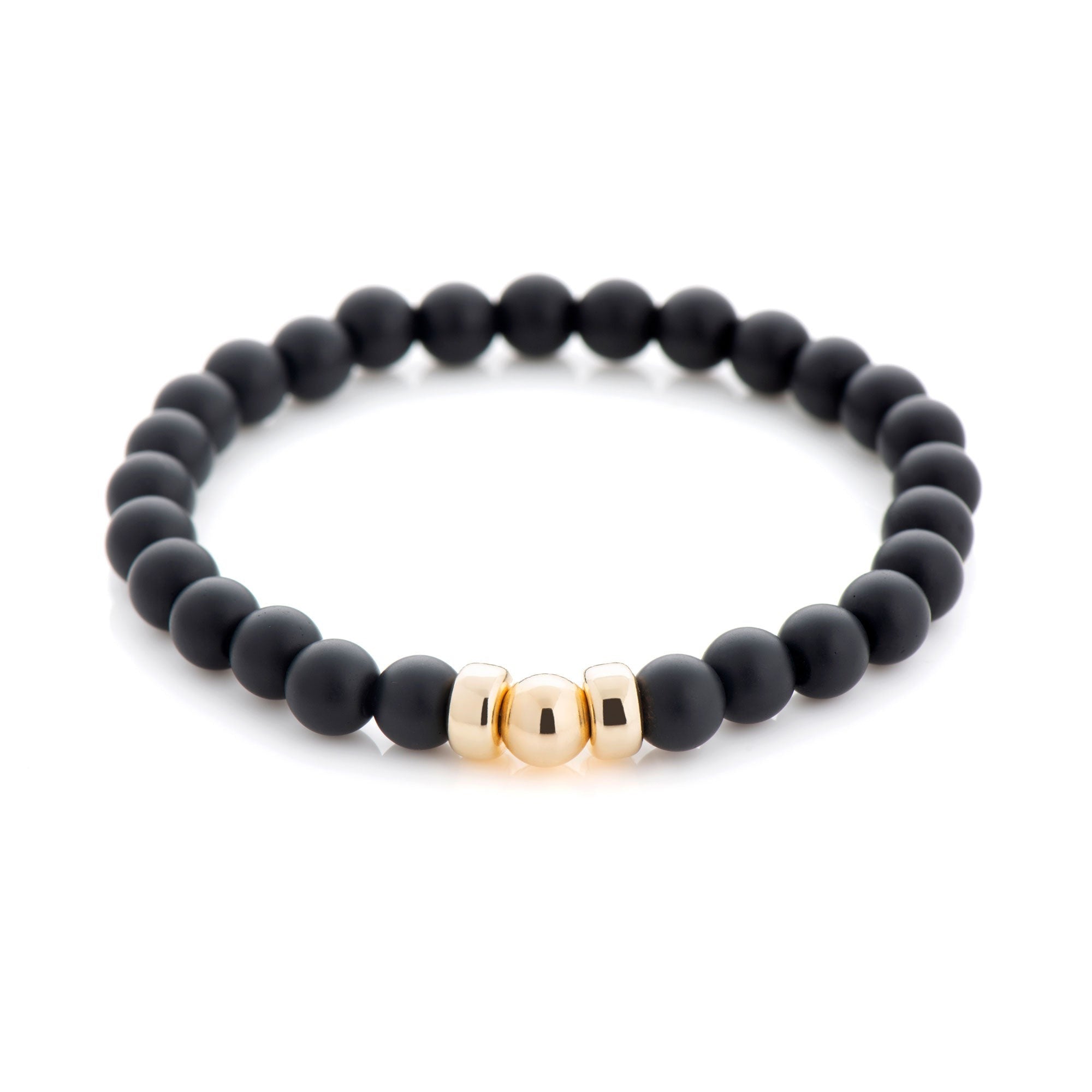 Black Onyx Extra Bracelet 6 mm Gold
