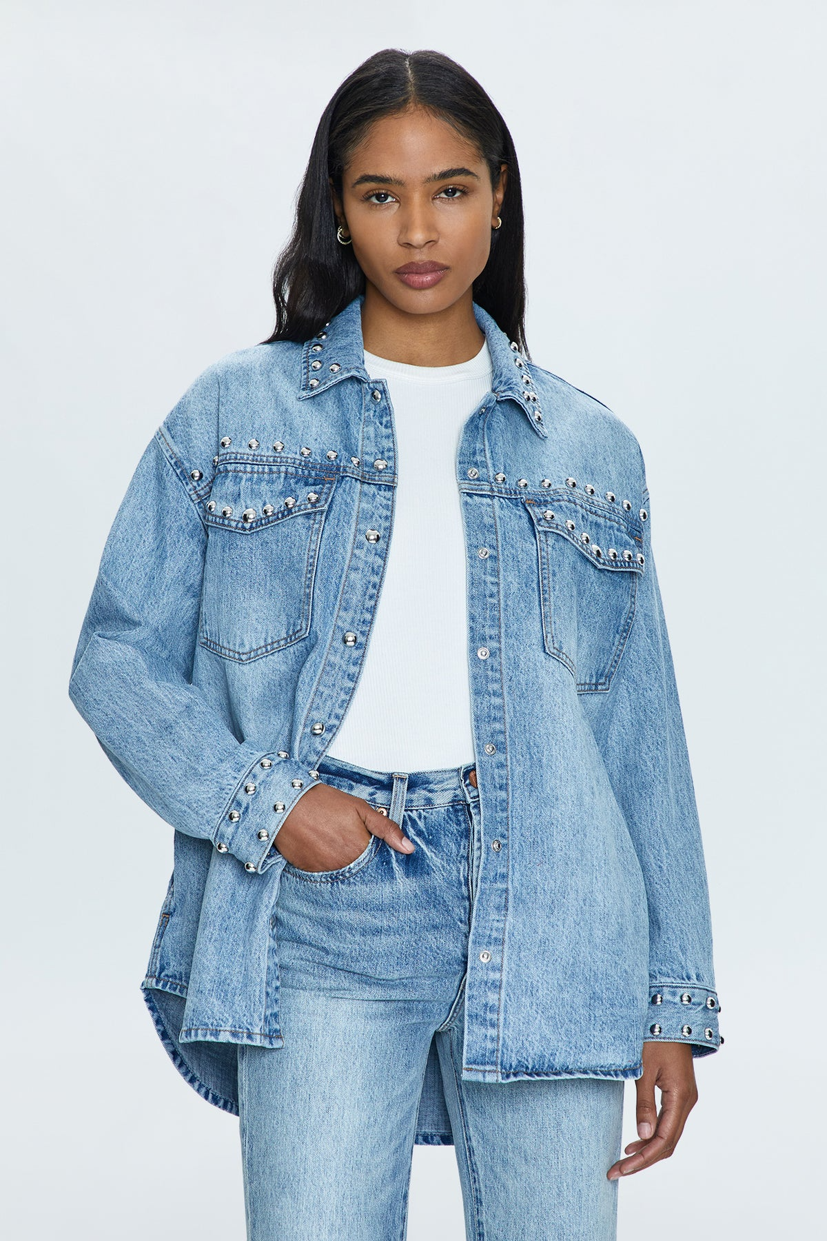 Mandy Denim Shacket Satellite