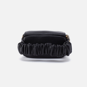 Wearable Zip Pouch In Pebbled Leather Black