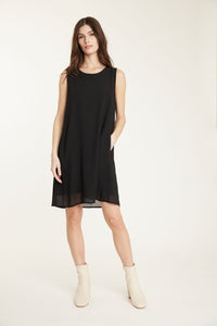 Sleeveless Georgette Dress Black