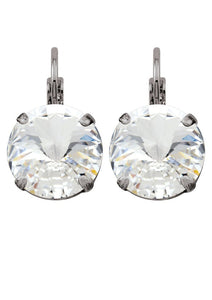 Crystal Rivoli Drops/Antique Silver  Earrings