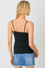 Load image into Gallery viewer, Ribbed Tank Top Black
