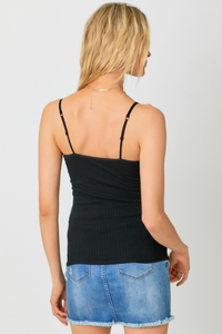 Ribbed Tank Top Black