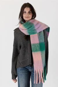 Check Scarf Kelly Green Lilac