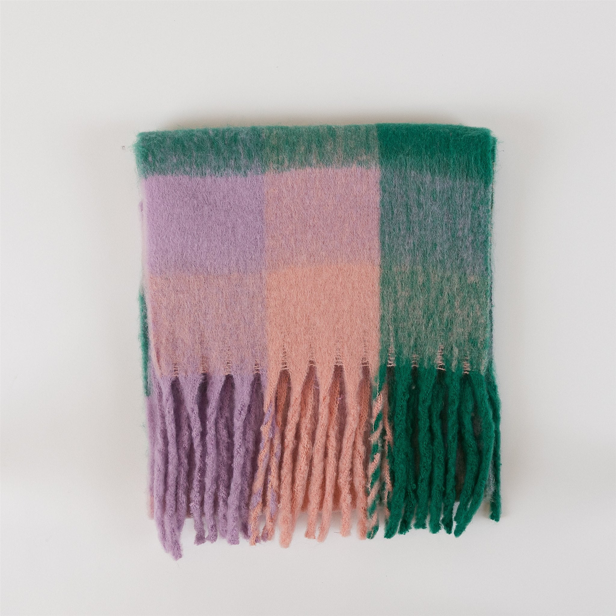 Check Scarf Kelly Green Lilac