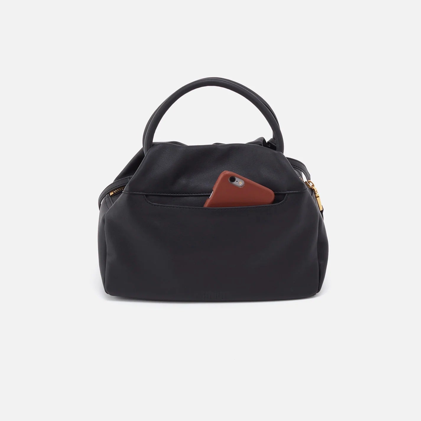 DARLING Small Satchel Handbag Silk Napa Leather Black