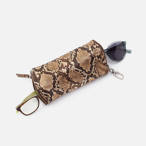 SPARK Go Double Glasses Case Metallic Leather Golden Snake