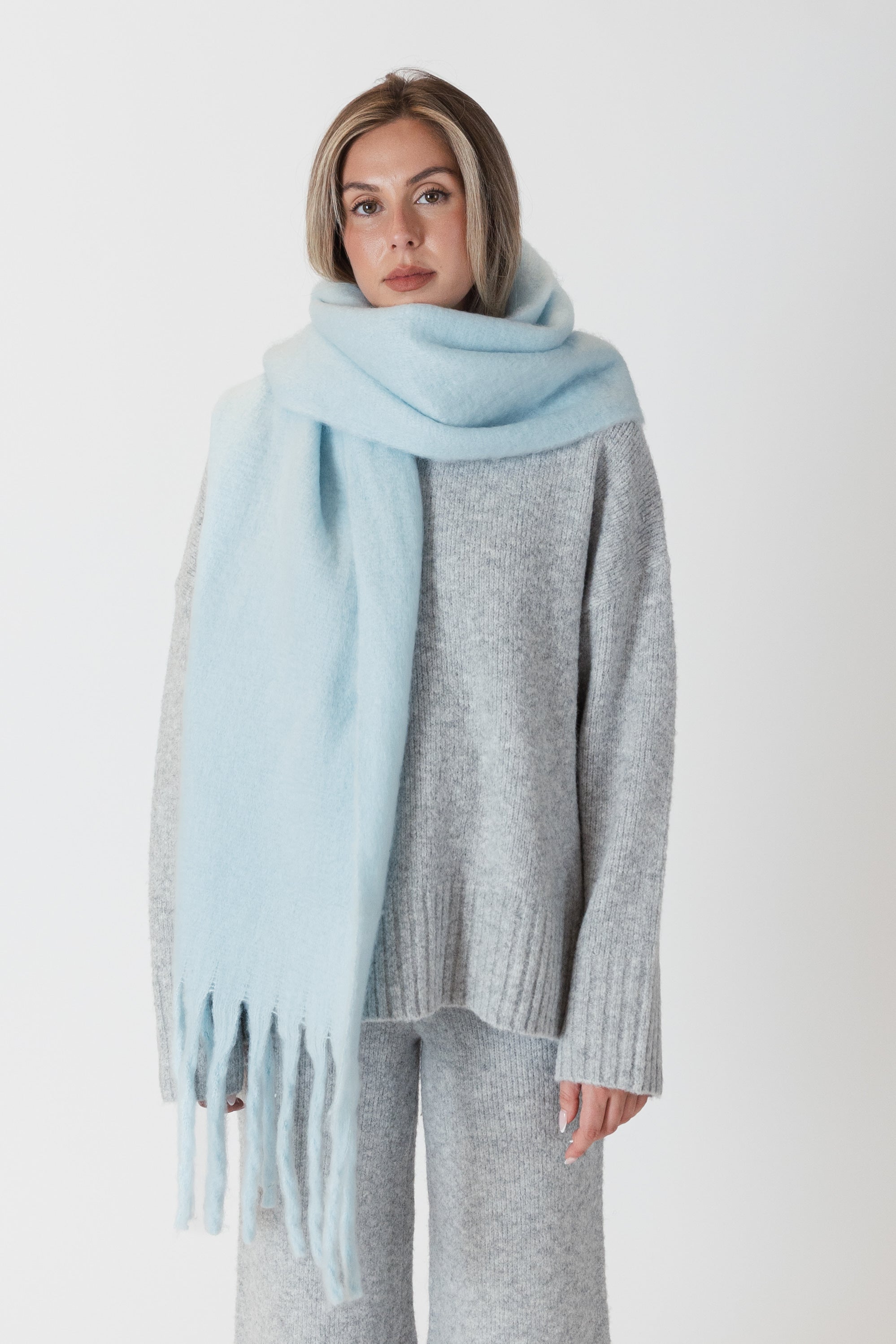 Solid Scarf Pale Blue