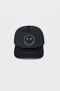 Smiley Trucker Hat Black