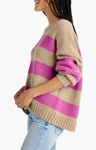 Ivy Stripe Sweater Magenta Stripe