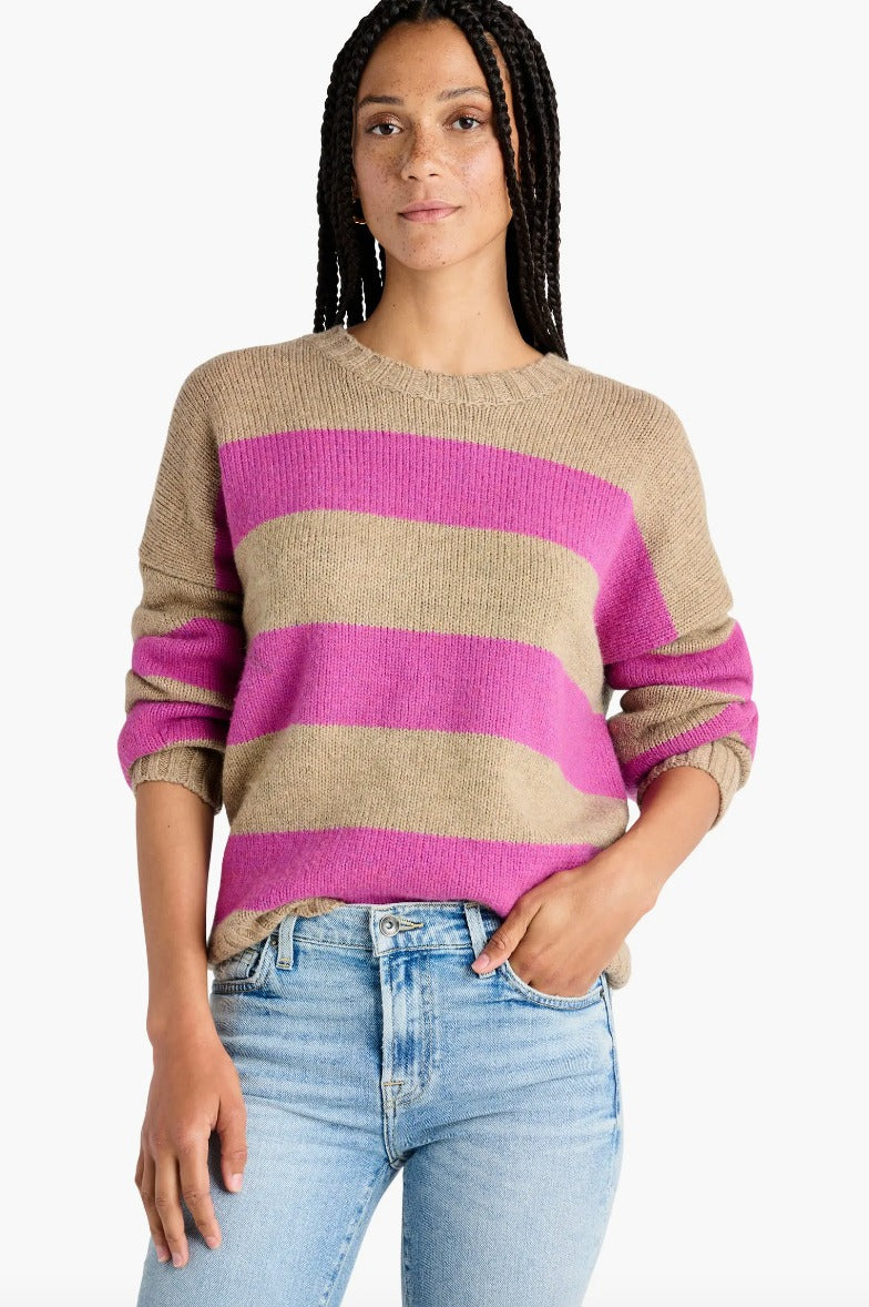 Ivy Stripe Sweater Magenta Stripe