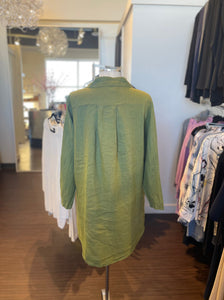 Sparrow Linen Midi Shirt Dress Sage Green