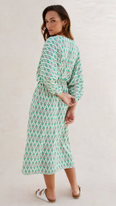Lera Print Dress Green Print
