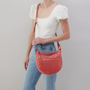 SHEILA Scoop Crossbody Polished Leather Cherry Blossom