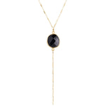 Load image into Gallery viewer, Lariat Stone Necklace Black Onyx
