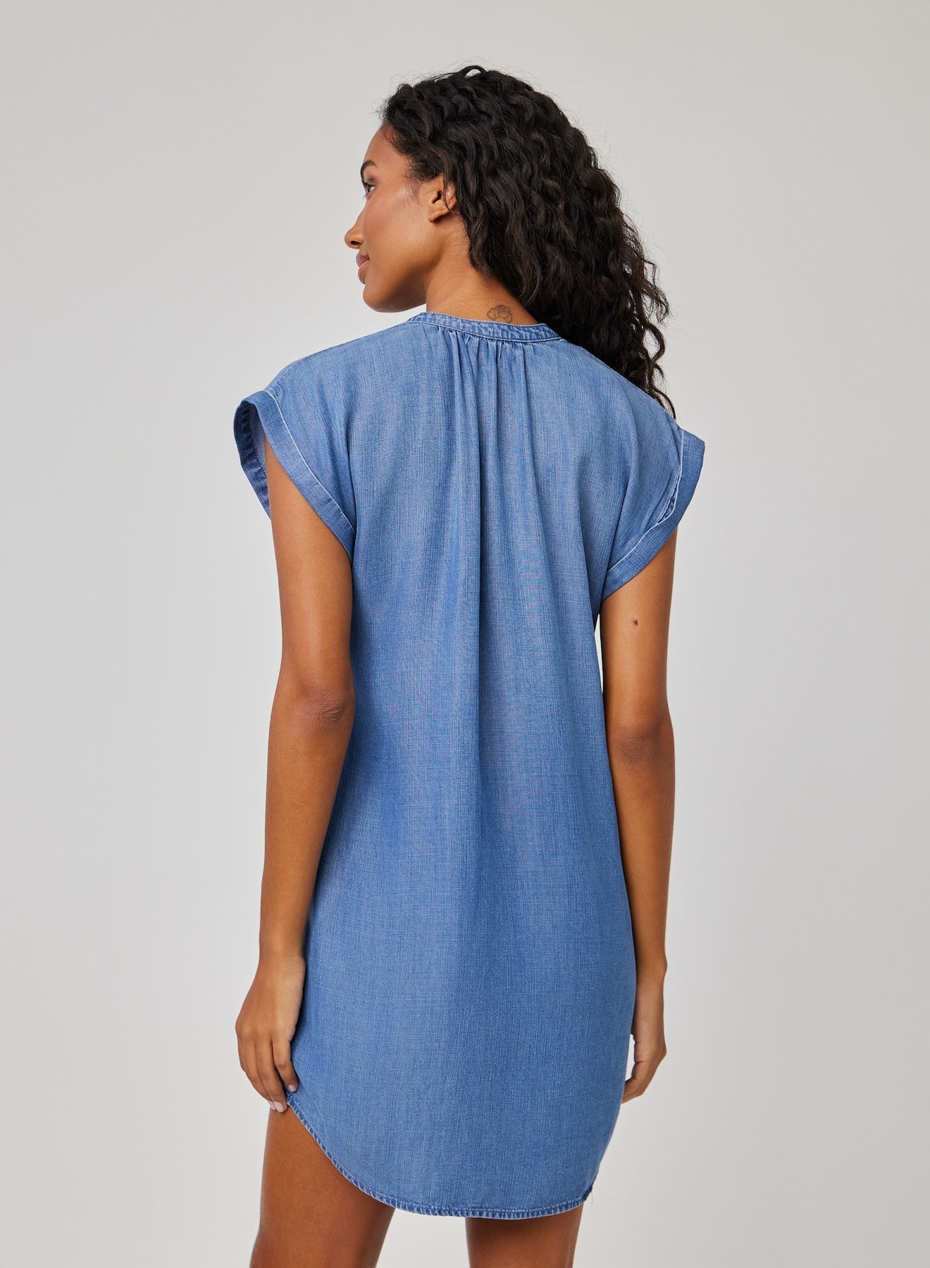 Cap Sleeve Henley Dress