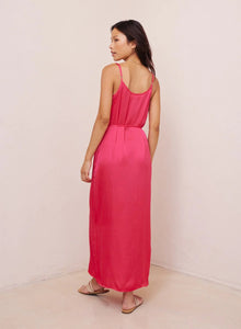Cowl Neck Satin Maxi Dress - Havana Pink