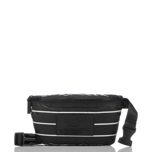 Mini Hip Pack White on Black Pinstripe