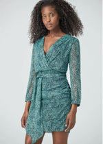 Load image into Gallery viewer, Printed Dress with Ruffles Jade Paisley
