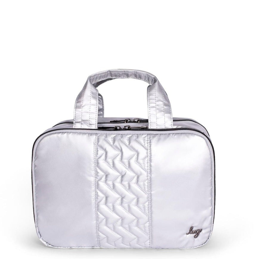 Flatbed Deluxe Cosmetic Case Metallic Silver
