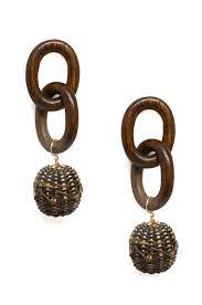 Nature Elements Earring in Wood and Gold