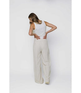 Elly Wide Leg Pull On Pant White