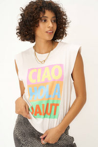 Ciao Muscle Tank Vintage White