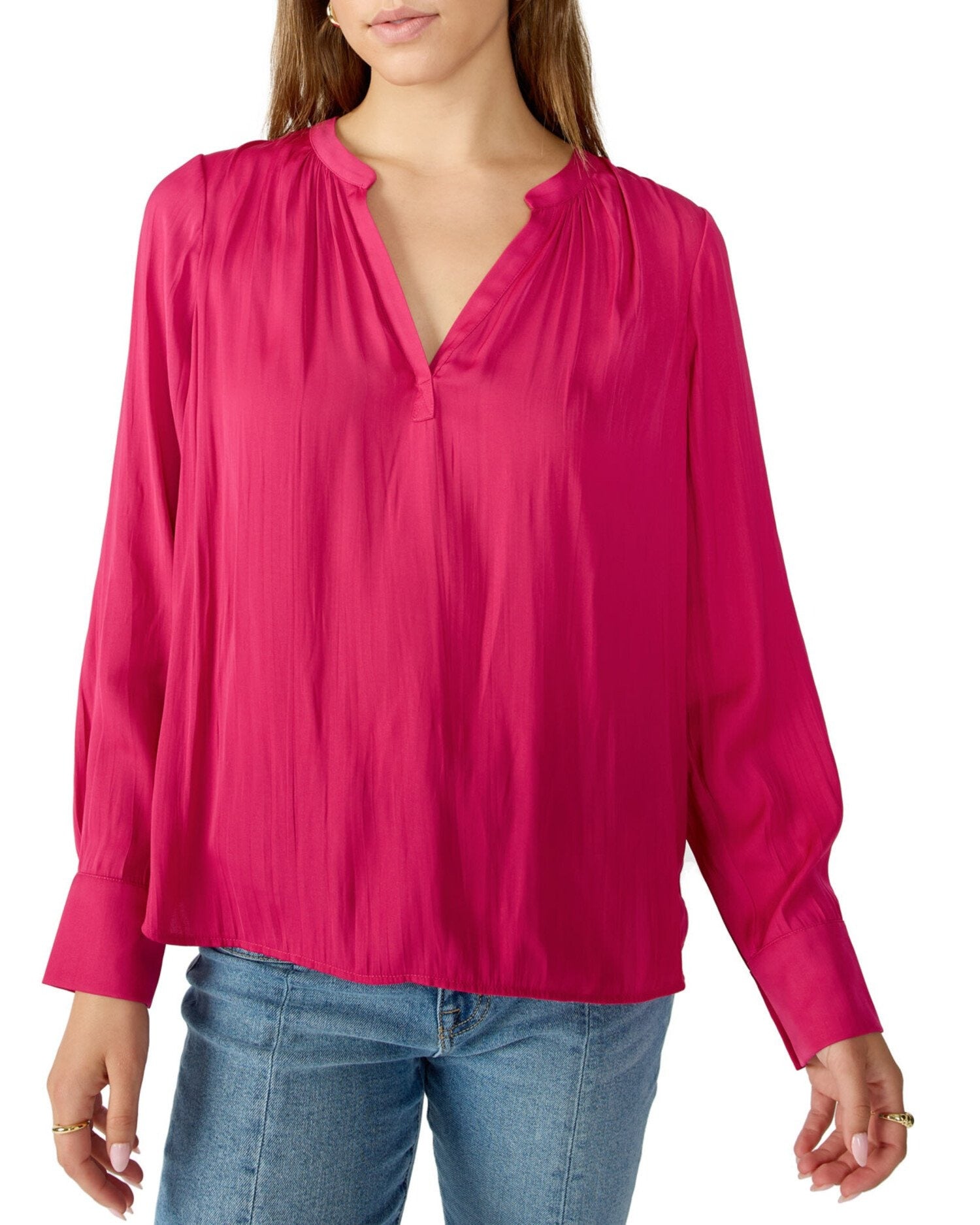 Lizzie Sateen Tunic Top Cranberry