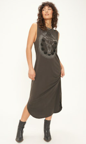 Western Phases Tank Dress Charcoal