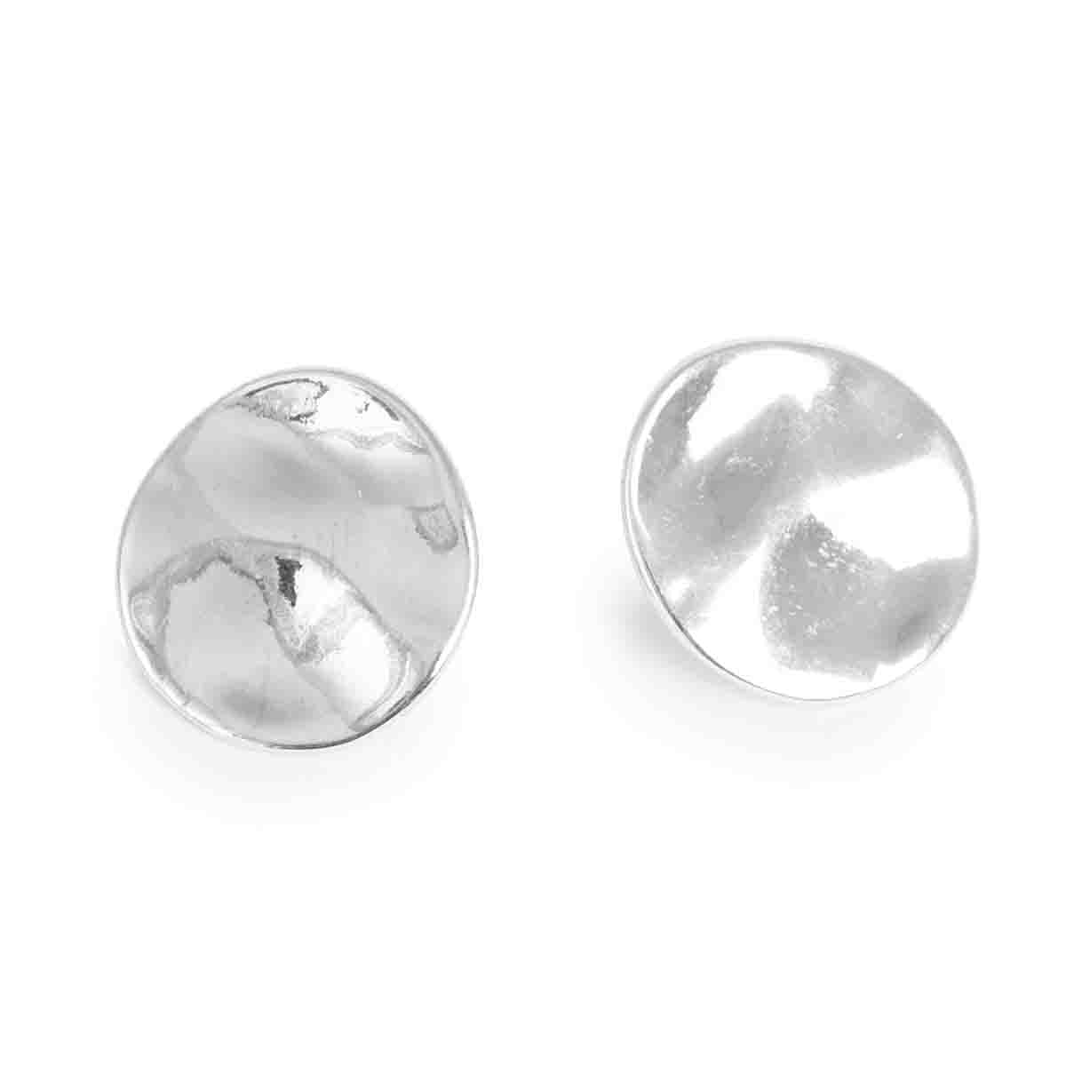 Sculpture Earrings Clip On Silver