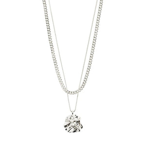 WILLPOWER curb & coin necklace, 2-in-1 set, silver-plated