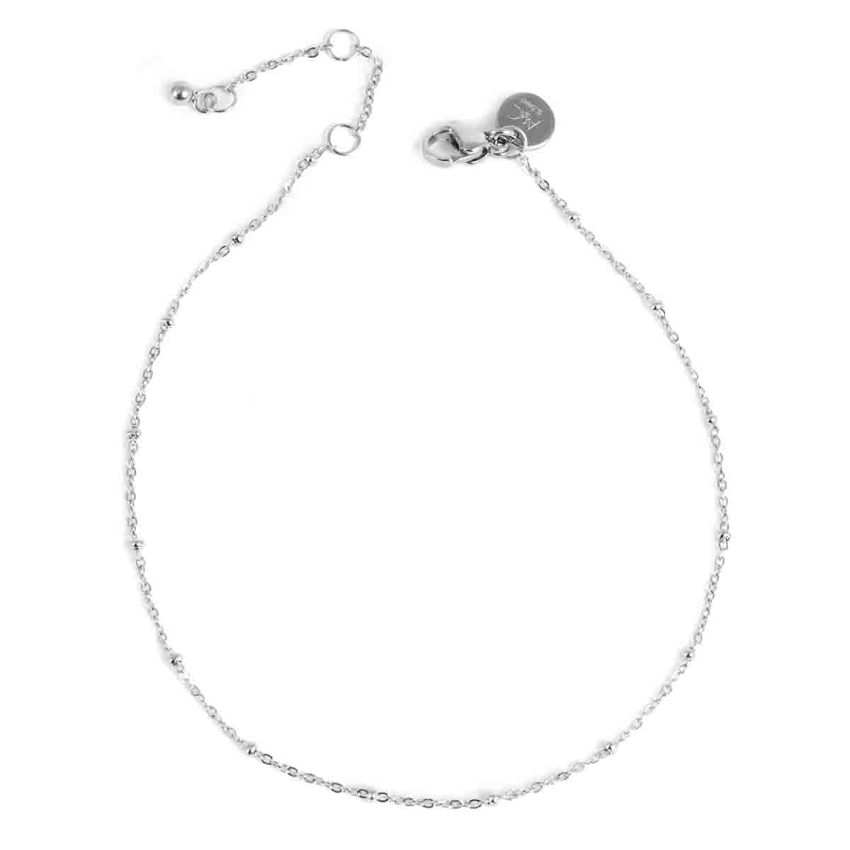 Steel Ball Chain Anklet Silver