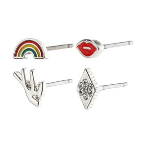 NICOLE multi earrings silver-plated set 4