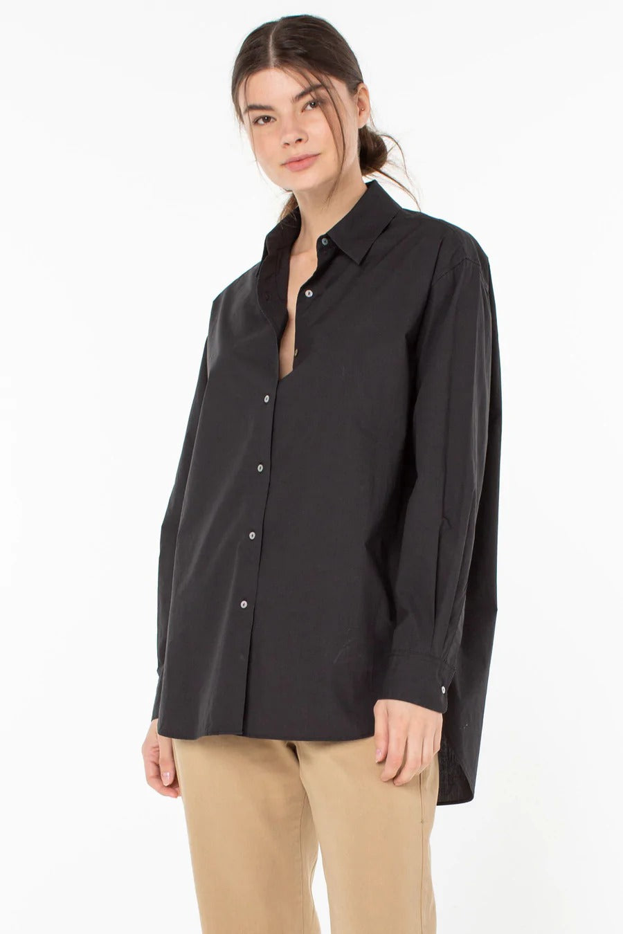 The Great White Oversized Button Up in Black
