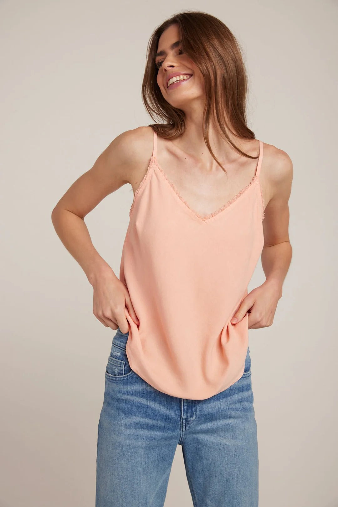 Frayed Cami Sunset Coral