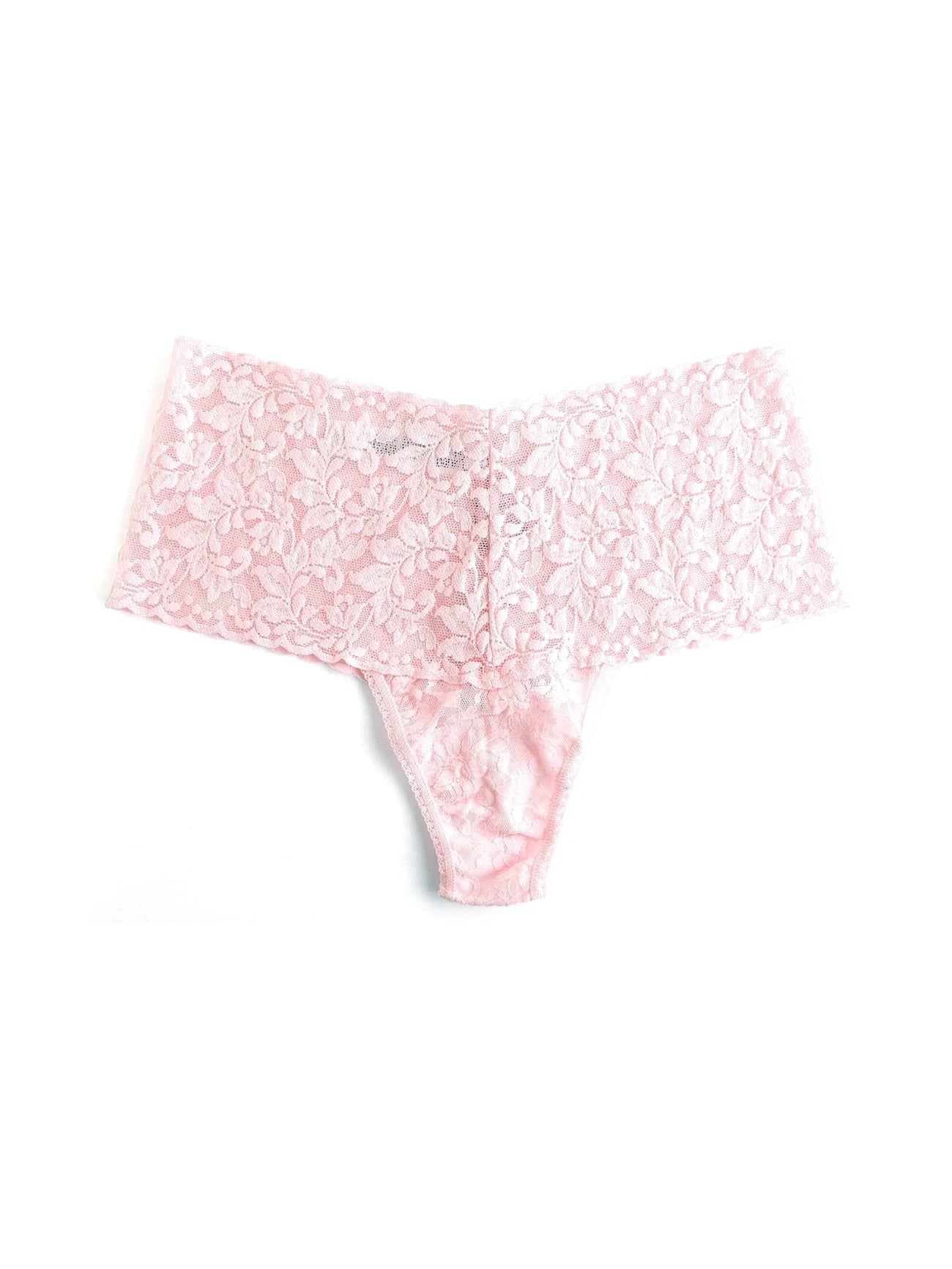 Retro Lace Thong Packaged Bliss Pink