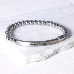 Mama Bear Silver Bracelet 6mm