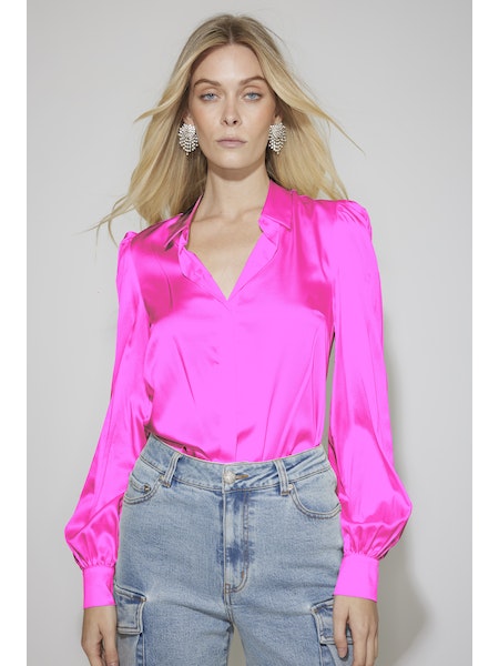 Maxwell Georgette Blouse Hot Pink