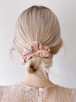 Load image into Gallery viewer, Bordeaux Faux Suede Rose Scrunchie - Classic
