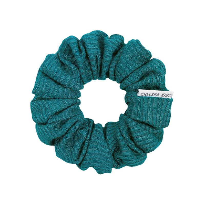 French Ribbed Evergreen Scrunchie - Petite