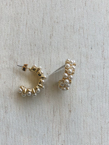 Pearl & Gold Hook Earrings