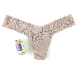 See-through Women Panties Flower Lace G-String Solid Colour
