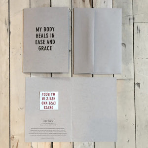 My Body Heals In Ease And Grace Manifestation Tattoo Greeting Card