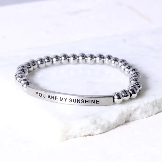 You Are My Sunshine Silver Bracelet 6mm