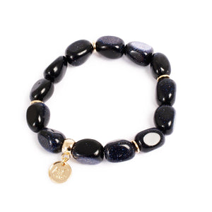 Nature Beads Bracelet Blue Sandstone